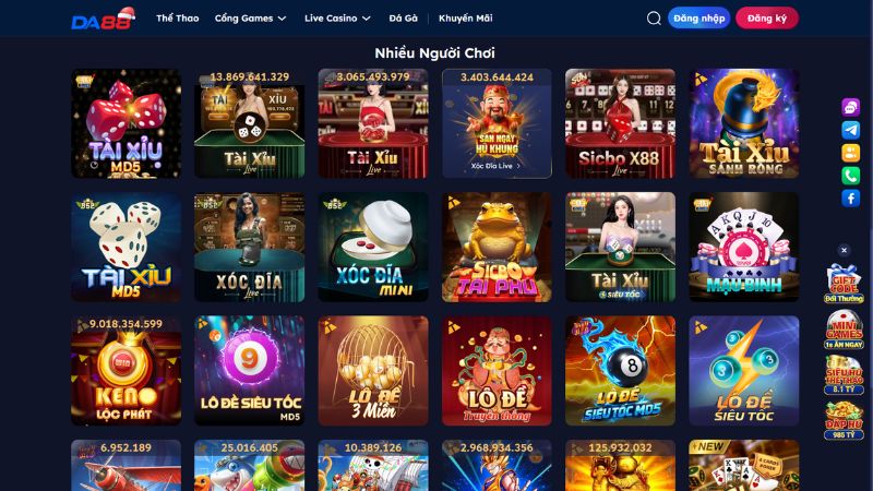 Nhà cái Da88 cung cấp game tài xỉu